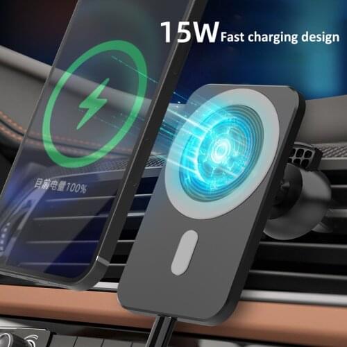 15W Magnetic Wireless Car Charger Mount for iPhone 12mini 12 Pro Max Magsafing Fast Charging Wireless Charger Car Phone Holder