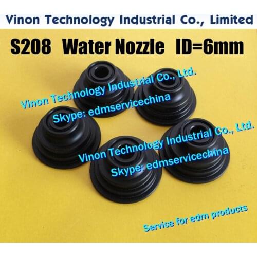 2pcs/set) ID=6mm S208 Water Nozzle Lower (with groove, without o-ring) for Sodic k A350,A500 machines Flushing nozzle Ø6mm