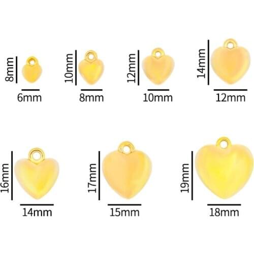 200Pcs/Lot Love Heart CCB Charms Pendant Gold Color Handmade Craft DIY For Bracelet Necklace Earrings Jewelry Making Supplies