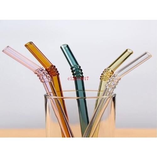 300pcs Special Fine Curved Glass Pipet Environmental Glass Health Baby Drinking Art Straws Pipette Drinking Straws Eco-friendly