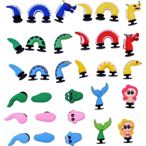 31 pcs 3D Mermaid Summer Charms Blue/Red/Green/Pink Snake Crocodile Summer/Winter Hole Shoe Kids Bracelet Party Festival Gifts