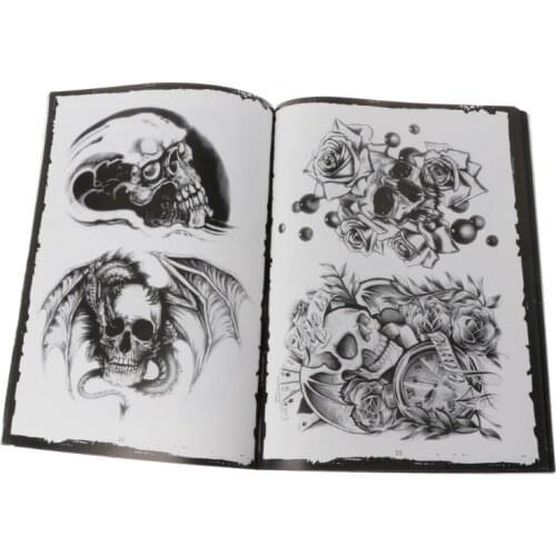 76 Pages Selected Skull Design Sketch Flash Book Tattoo Art Supplies A4 New X6HB