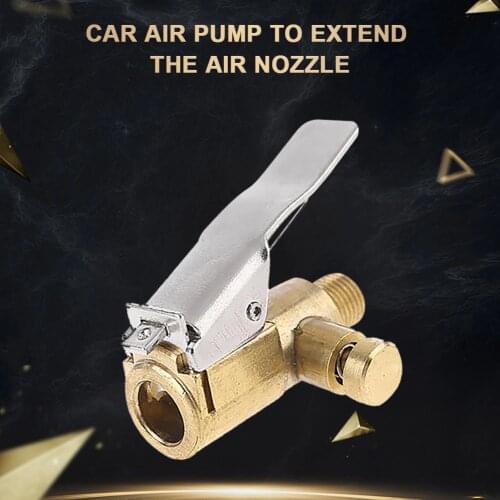 Car Pump Auto Tire Air Chuck Brass Closed Flow Tire Chuck Valve Connector Tire Inflator Nozzle With Air Bleeding Valve Accessory