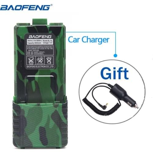Baofeng UV-5R BL-5 3800mAh Li-ion Battery with Car Charger Cable for Baofeng UV-5R UV-5RE Walkie Talkie Two Way Radio