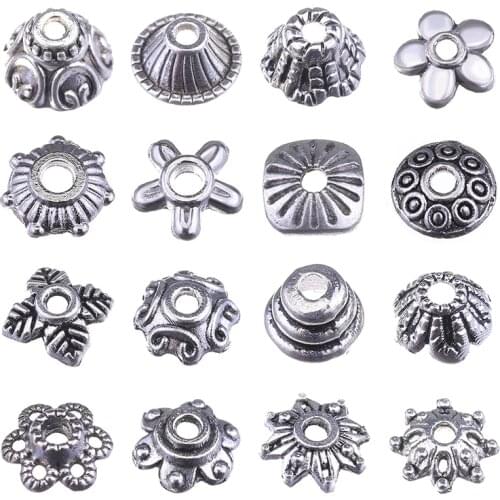 JUYA Alloy Beads Cap Ancient Color Flower Shape Bead End Caps Findings For Women DIY Jewelry Making Supplies Accessories