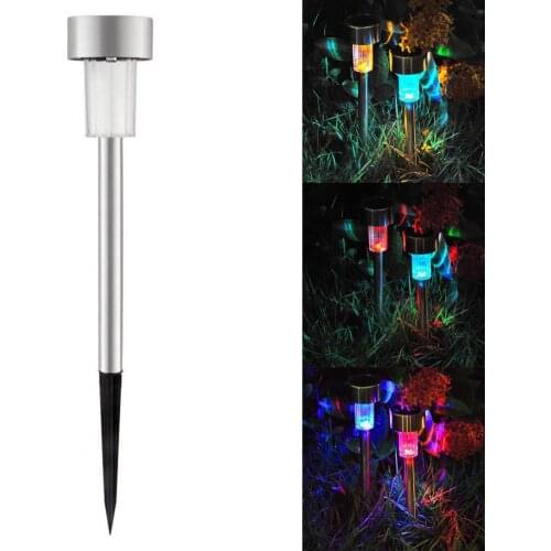 3 Colors Good Solar Ground Plug Decorative Lamps Lightweight Ground Plug Lamp Eye-catching for Outdoor