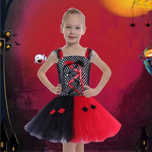 Kids Halloween Party Cosplay Dress Childrens Puffy Dress Net Yarn Stitching Style Dance Performance Costume performance dress