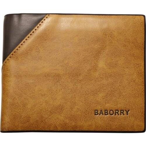 Mens Double Color Wallet PU Leather RFID Anti-theft Male Short Wallets Leisure Bi-Fold Photo Card Holder Coin Purse Casual New