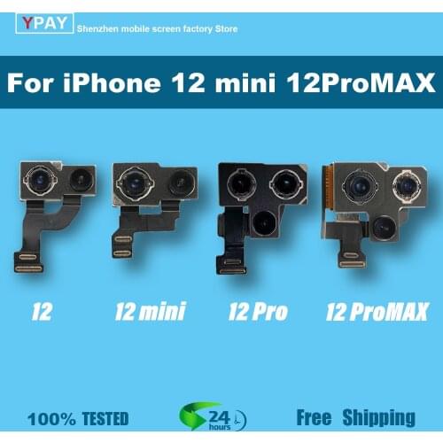 Original rear camera for iphone 12 12mini 12 pro large rear camera flexible cable replacement for iphone 12 promax camera
