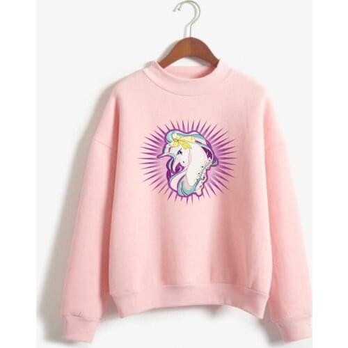 Unicorn Hoodies Female Long Sleeve Fleece Turtleneck Sweatshirt New Fashion Harajuku Hip Hop Hoodies Unicorn