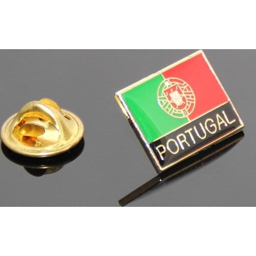 Source Manufacturer Portugal Flag Badge Brooch Badge Medal Concave Paint Epoxy