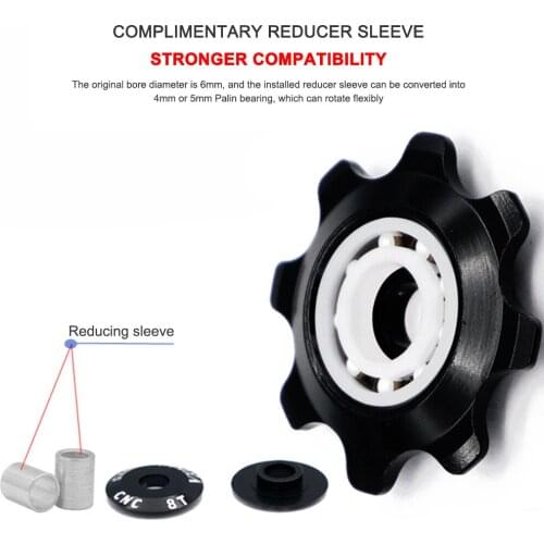Bicycle Ceramic Rear Derailleur Guide Weel 8T Mountain Bike Ceramic Rear Derailleur Pulley Drive Bearing Bicycle Parts