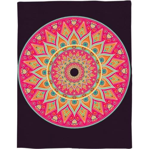 Mandala Ethnic Geometry Printed Flannel Blanket Soft Throw Blanket Machine Washable Blankets for Beds