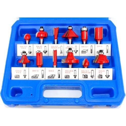 Router Bit Set of 12pcs/15pcs Router Bit Set 1/4 Inch Shank Carbide Tipped Woodworking Tool Set with Plastic Case