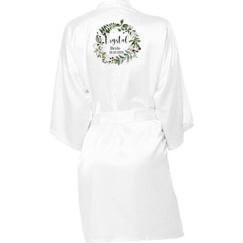 Personalized wedding party Bride Robe Dressing Gown Satin Bridal Pajamas Bridal Party Robes Bridesmaid Robes gift