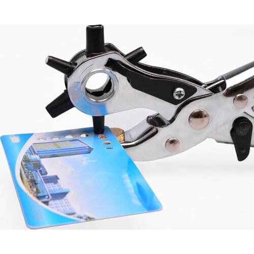 Leather craft Punching Pliers Round Hole and Oval Hole Leather Punch for Belts Stitching Perforator Tools