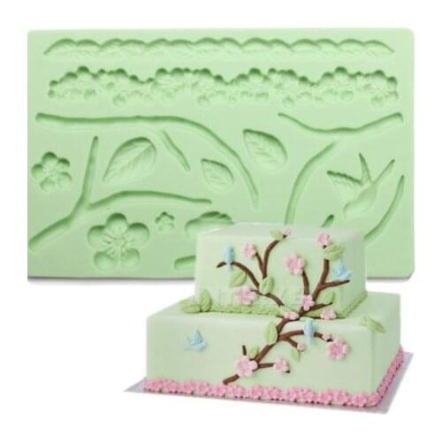 Fondant and Gum Paste Silicone Mold Nature Plum Flower Bloosom Cake Decorating Mould