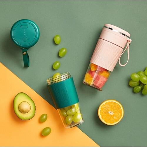 Portable Blender Mini Blender Orange Fruit Juicer 300ml Electric Four Knife Squeezer Portable Smoothie Blender Mini USB Cordles