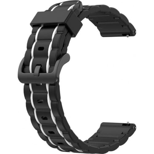 20mm Watchband Skin-friendly Quick Release Silicone Adjustable Segmented Wristband for Samsung Galaxy Watch 3 41mm 42mm/Watch Ac