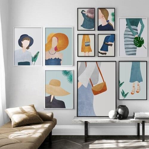 Nordic Poster Decoration Girl Illustration Art Print Canvas Painting Art Colorful Body Parts Wall Pictures for Living Room Home