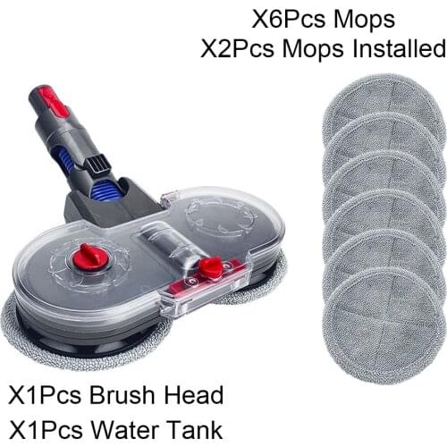 Electric Mopping Vacuum Brush and Cleaner Cleaning Cloth for Dyson V7 V8 V10 V11 Replaceable Parts with Water Tank Set