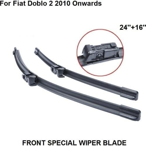 Wiper Blades For Fiat Doblo 2 2010 Onwards 24''+16'' Wiper Blade Accessories For Auto Cars Natural Rubber Wipers