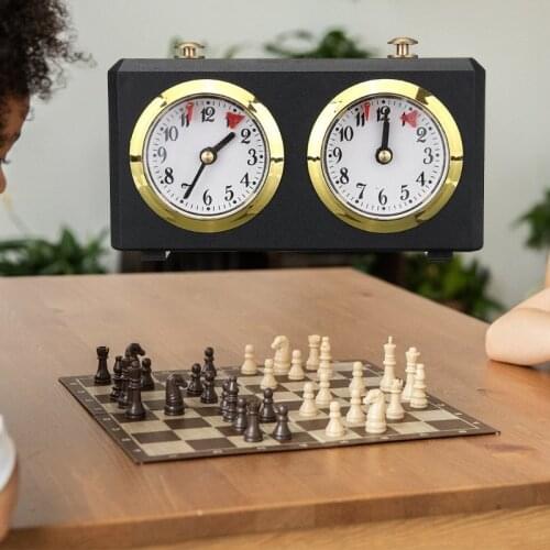 Chess Timer, Professional Chess Clock Game Timer Analogue Clock Chess Timer I-GO Count Up Count Down Timer, Internationa
