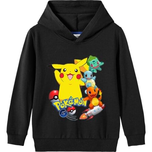Takara Tomy Pikachu Sweatshirts Boy Childrens Christmas Tops Pokemon for Girls Kids Sostume Clothes Hoodies