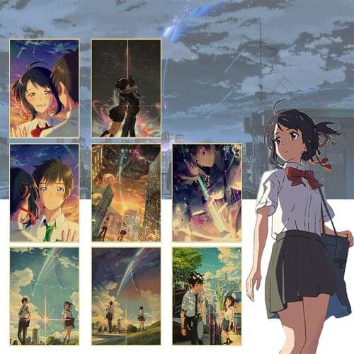 Your Name Japanese Anime Movie Art Kraft Paper Poster Bar Cafe Wall Sticker Home Decoration Painting