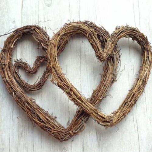 Christmas Decoration Rattan Heart Wreath DIY Wreath Wedding Rustic Wedding Events Background Hanging Garland Home Decorations