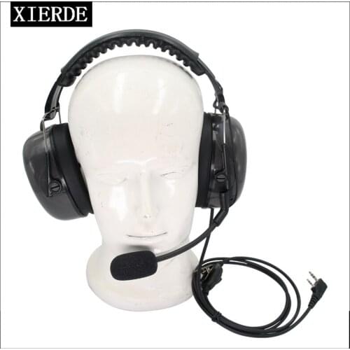 XIERDE Tactical Headphones Active Noise Reduction TVersion Tactical Headset For Pofeng 5R 888S WOUXUN UV9Dplus Walkie-Talkie