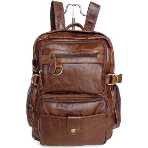 Nesitu Real Genuine Leather Women Backpacks Cowhide School Bags For Teenagers Girl Travel Bags #MD-J7042