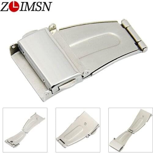 ZLIMSN 5pcs/lot Buckle Watch Metal Butterfly Clasp Fold Stainless Steel Polished Deployment Clasps 15 17 19 21mm Wholesale