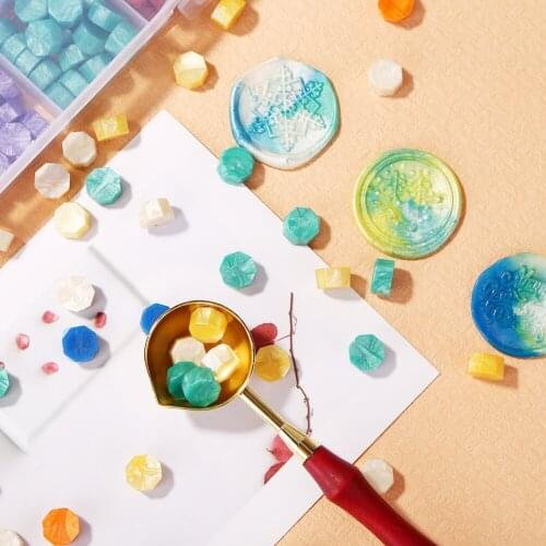 100 Retro Octagonal Seal Wax Beads Ancient Wax Seal Balls Wax Grain Hand Book Manual Gift Holiday Gift Seal Wax Pouch