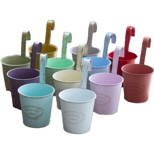 12 Pcs Hanging Flower Pots Home Garden Decoration Planters Outdoor Indoor Flower Bucket Plant Holder Basket For Wall Decor