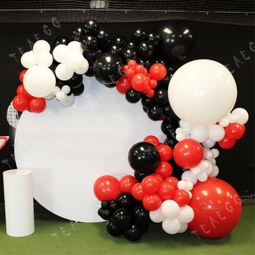 123Pcs Birthday Wedding Anniversary Party Decoration Balloon Garland Black White Red Latex Ballon Set For Baby Shower Supplies