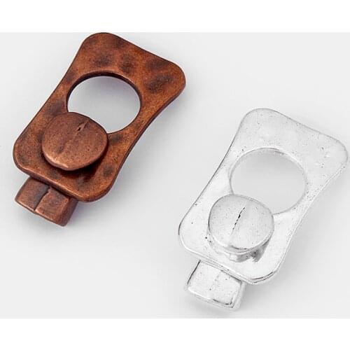 5PCS Fashion Antique Copper/Silver Color Clasp Hook Clasp For 10*2mm Flat Leather Cord Bracelet Jewelry Findings Accessories