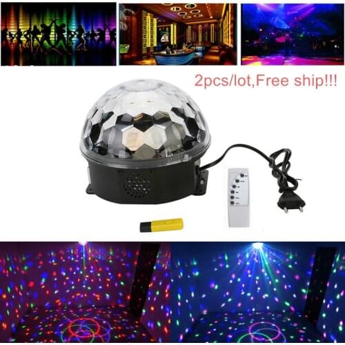 AC85-265V DMX Control Digital LED RGB Crystal Magic Ball Effect Light for Stage Party Disco DJ Bar Lighting 2pcs/lot.Free ship