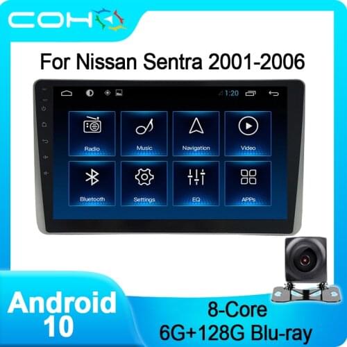 COHO For Nissan Sentra 2001-2006 Sentra Gps Navigation Automotivo Car Multimedia Android 10.0 6+128G