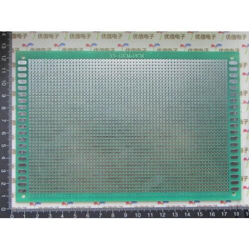 Free shipping single HASL / 2.54MM Pitch / 12 * 18CM universal board / test board / full fiberglass green oil board