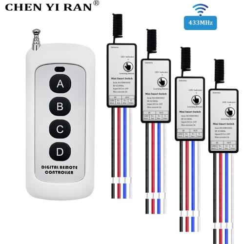 DIY Wireless Remote Control Switch DC3.6V 5V 9V 12V24V Modules and RF 4Gang Transmitter For Smart Home LED Light /Access control