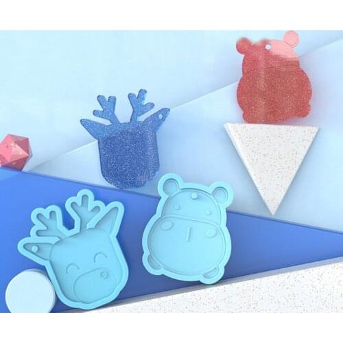 Keychain Epoxy Resin Mold Jewelry Pendants Silicone Mould DIY Crafts Decorations Casting Tool