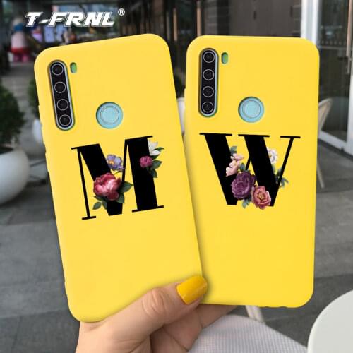 For Redmi Note 8T case for Xiaomi Redmi note 8Pro case Flowers and letters case for Redmi note 8 case Soft silicone TPU