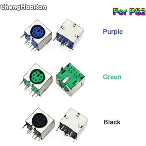 ChengHaoRan 1Pc Keyboard socket Black/Green/Purple 6 Pins For PS/2 PS 2 Female Socket Jack Connector On PCB