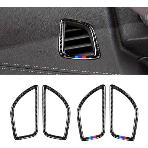 For BMW 1 / 2 Series F20 F21 2012 2013 2014 2015 2016 2pcs Carbon Fiber Side Air Conditioning Air Outlet Cover Protective Trim