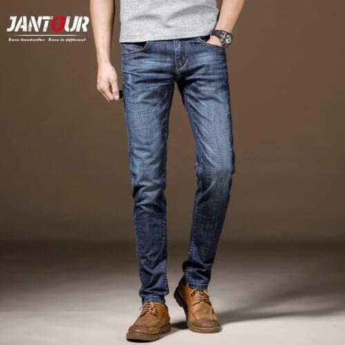 Jantour Brand Mens Skinny Jeans Stretch Denim Slim Fit Jeans Pants Casual Cotton Slim Jean Vintage blue Trousers For Male 28-38