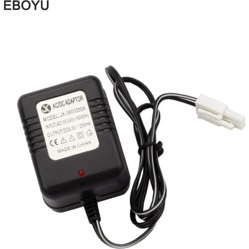 EBOYU DC 6V 250mAh Ni-MH Ni-Cd AA Battery Pack Balance Charger Adapter for RC Car Toys Cameras EL-2P Plug AC 110-240V