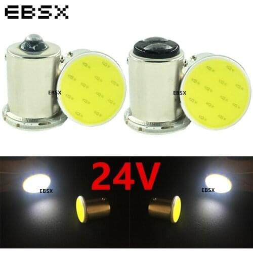 EBSX 4pcs Truck 24V S25 1156 BA15S P21W COB 12SMD 1157 BAY15D P21/5W Car Led Turn Tail Signal Brake Lights White Parking Lights
