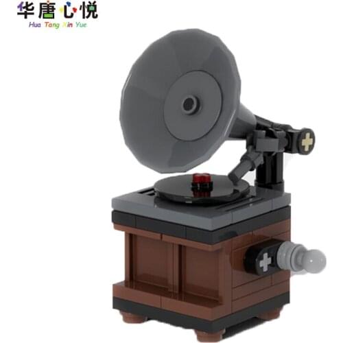 MOC City Record Player Assemble Model Toys Suitable For Children Compatible Educational Building Blocks Decorations Gifts Cities