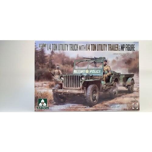 Takom 2126 1/35 U.S.Army 1/4 Ton Utility Truck w/1/4 Ton Utility Trailer & MP